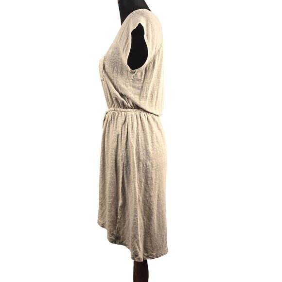 Cynthia Rowley Beige 100% Linen High Low Midi Dress Size XS - Picture 2 of 4